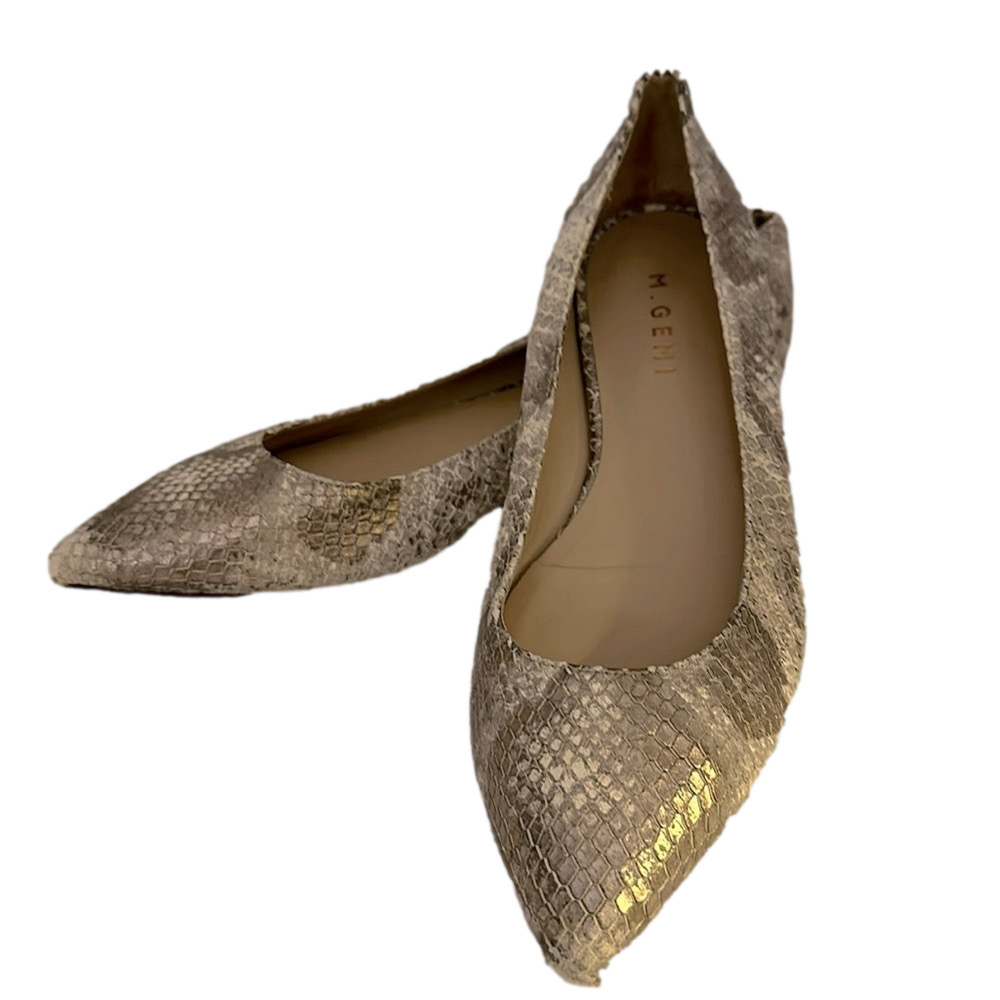 M. Gemi Metallic Python Print Flats Size EU 40 / US 9 - GUC
